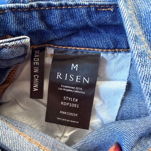 Risen Denim Distressed Overalls - Picture 3 of 3